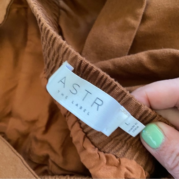 ASTR The Label Linen Jump Suit Wide Leg Strapless Ruffle Backless Elasticated: L - Picture 9 of 12